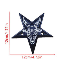 Gothic Leather Hair Cuff Stick Punk Star Shaped Cow Head Pattern Hair Pin