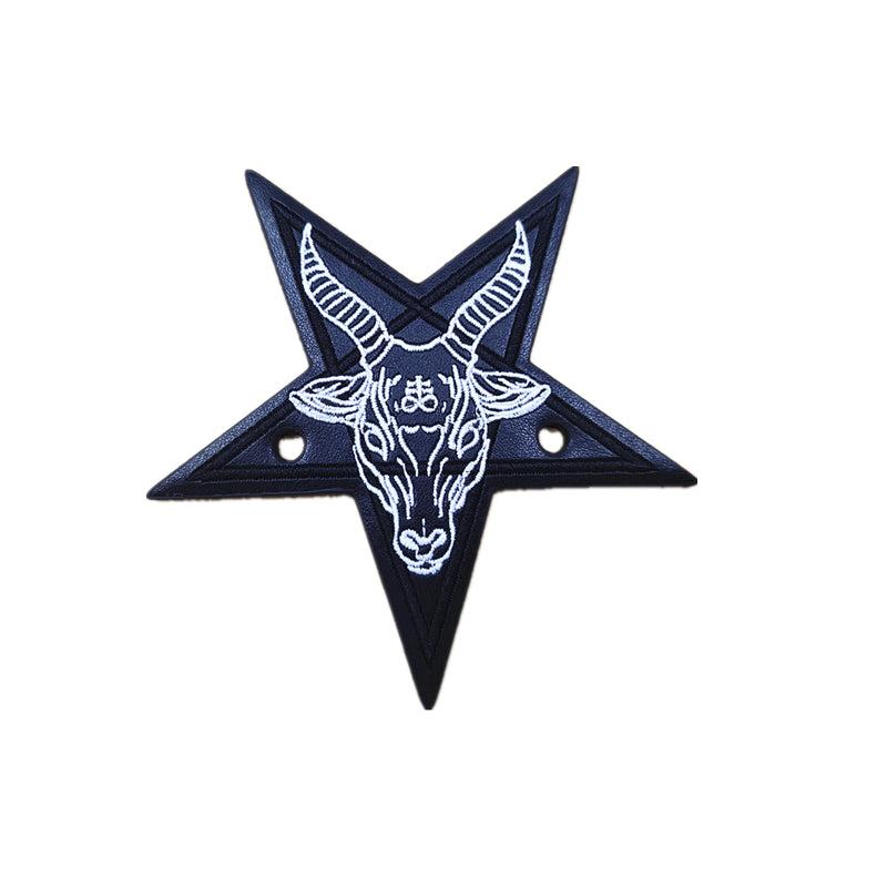 Gothic Leather Hair Cuff Stick Punk Star Shaped Cow Head Pattern Hair Pin