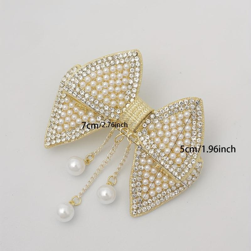 Bowknot Hair Clip with Pendant Head Jewelry for Women