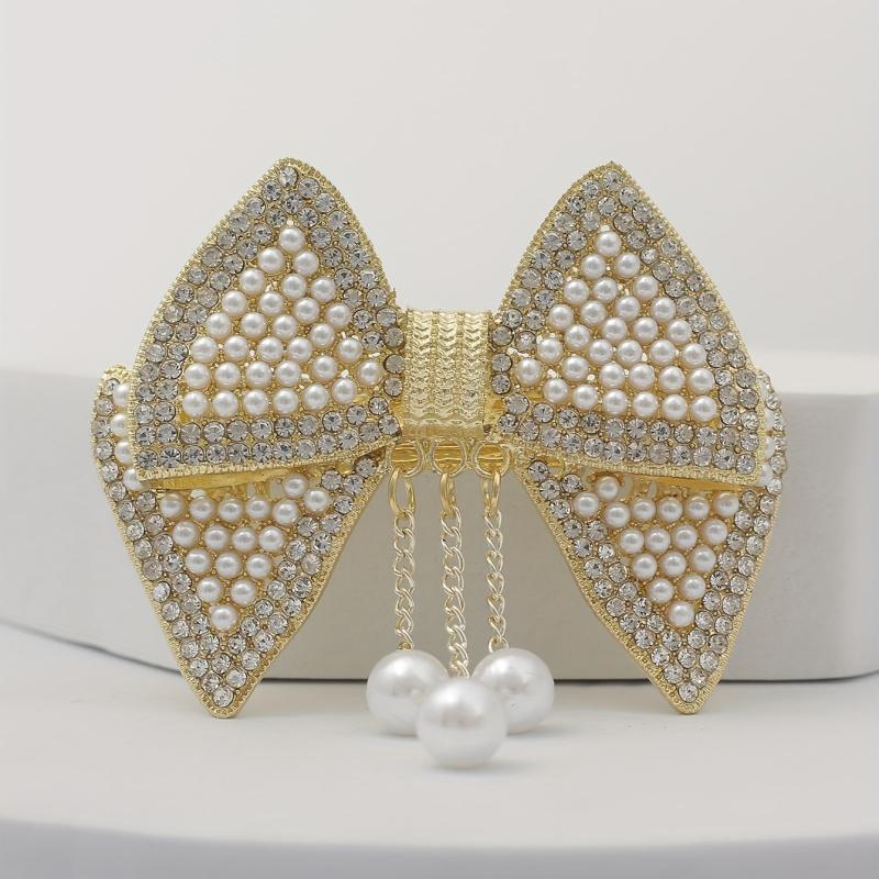 Bowknot Hair Clip with Pendant Head Jewelry for Women