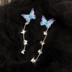 Butterfly Metal Hair Clips With Tassels Hairpin Headwear Accessories