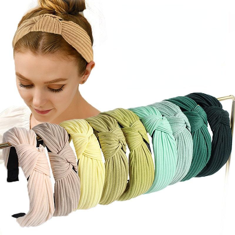 Knotted Wide Brim Hair Hoop Cross Hair Accessories