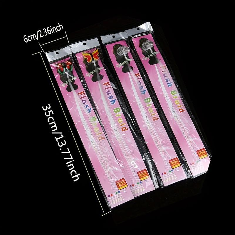 LED Glitter Hair Clip Colorful Butterfly Braid Prom Glow Accessories