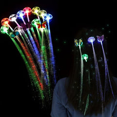 LED Glitter Hair Clip Colorful Butterfly Braid Prom Glow Accessories