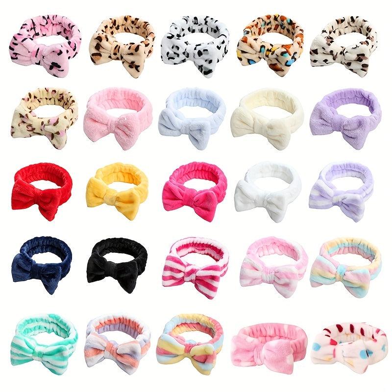 3pcs Leopard Bow Headband for Face Wash Spa Hair Band