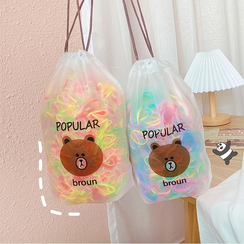Colorful Small Elastic Hair Bands Ponytail Holder Rubber Bands Headband