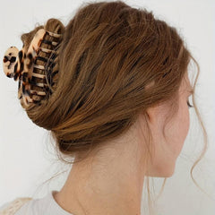 Vintage Acetate Hair Claw Leopard Print Hair Clip Ponytail Holder