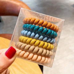 6pcs Spiral Hair Tie Elastic Hair Ropes Women Head Ropes Daily Hair Accessories