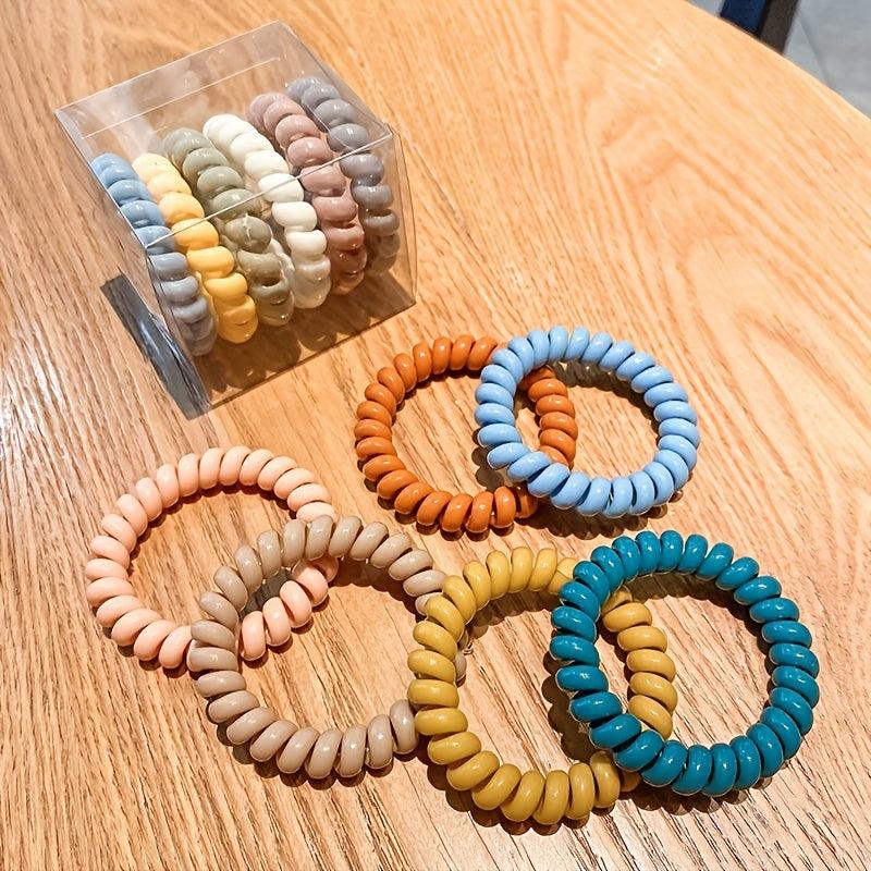 6pcs Spiral Hair Tie Elastic Hair Ropes Women Head Ropes Daily Hair Accessories