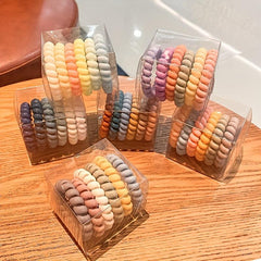 6pcs Spiral Hair Tie Elastic Hair Ropes Women Head Ropes Daily Hair Accessories