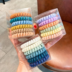 6pcs Spiral Hair Tie Elastic Hair Ropes Women Head Ropes Daily Hair Accessories