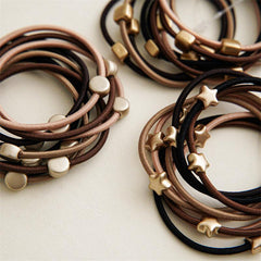 10pcs Star Shape Hair Tie Elastic Hair Rope Solid Ponytail Tie Hair Accessories