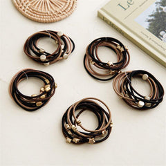 10pcs Star Shape Hair Tie Elastic Hair Rope Solid Ponytail Tie Hair Accessories