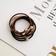 10pcs Star Shape Hair Tie Elastic Hair Rope Solid Ponytail Tie Hair Accessories