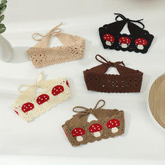 Retro Pastoral Style Knitting Headband Sweet And Mushroom Pattern Headband