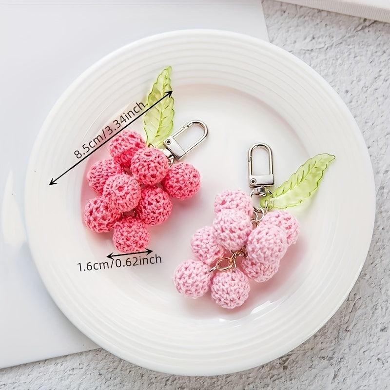 Handmade Crochet Ball Keychain Woven Pendant Gift