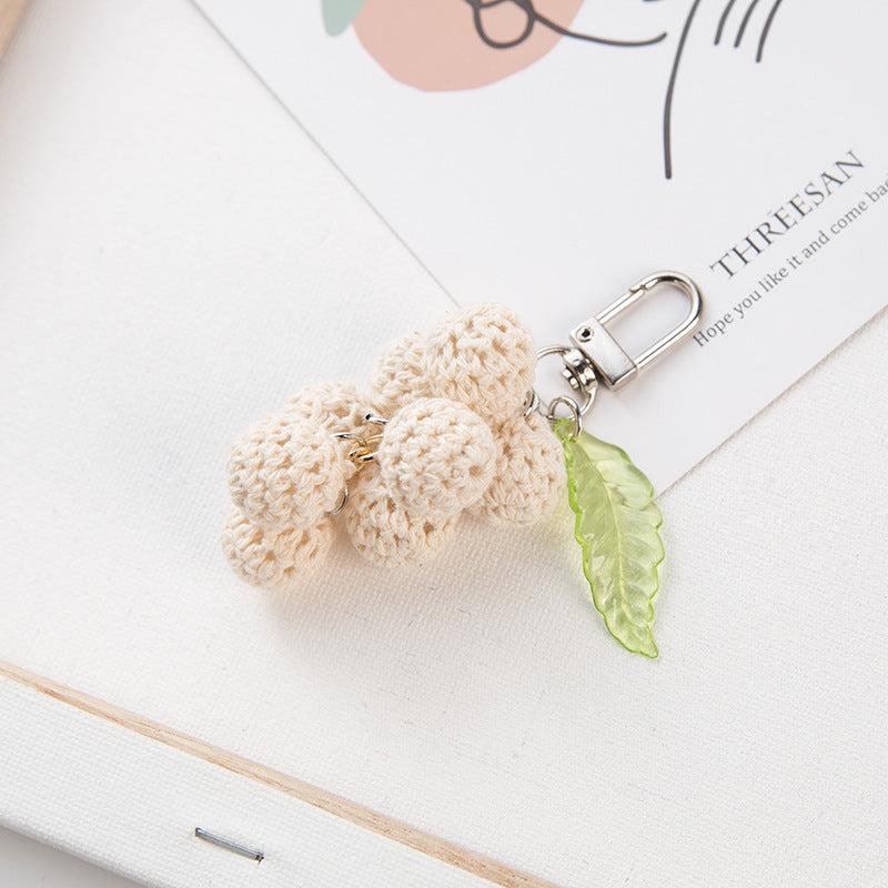 Handmade Crochet Ball Keychain Woven Pendant Gift