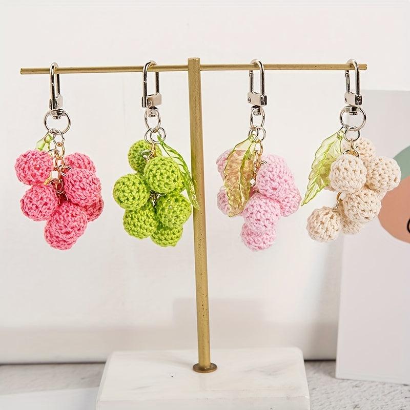 Handmade Crochet Ball Keychain Woven Pendant Gift