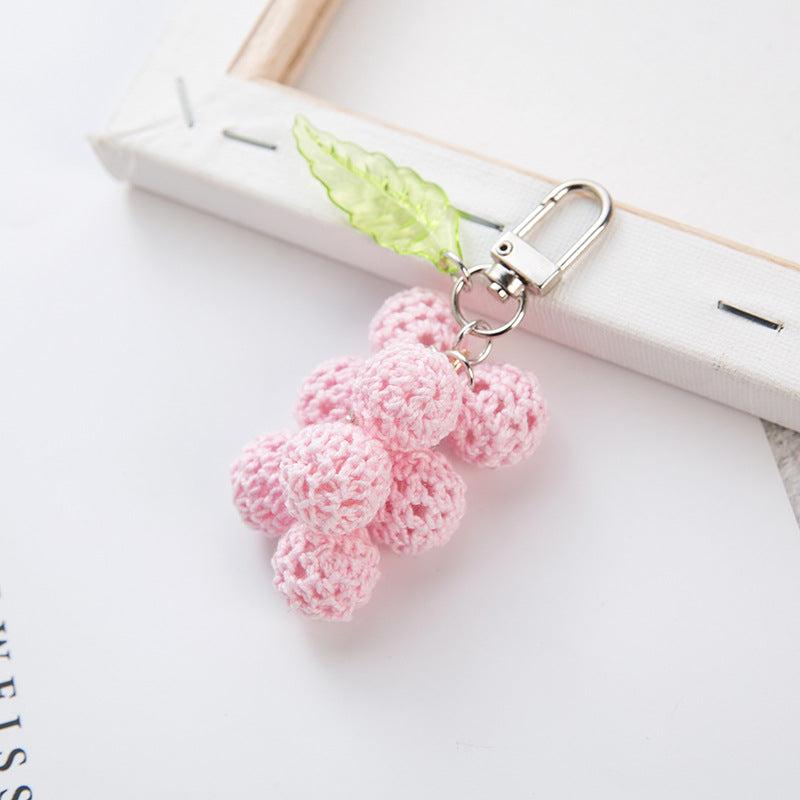 Handmade Crochet Ball Keychain Woven Pendant Gift