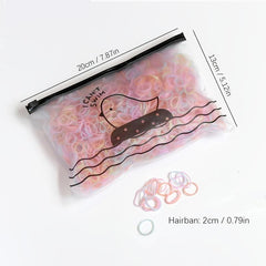 100pcs Colorful Girl Rubber Band Hair Scrunchies