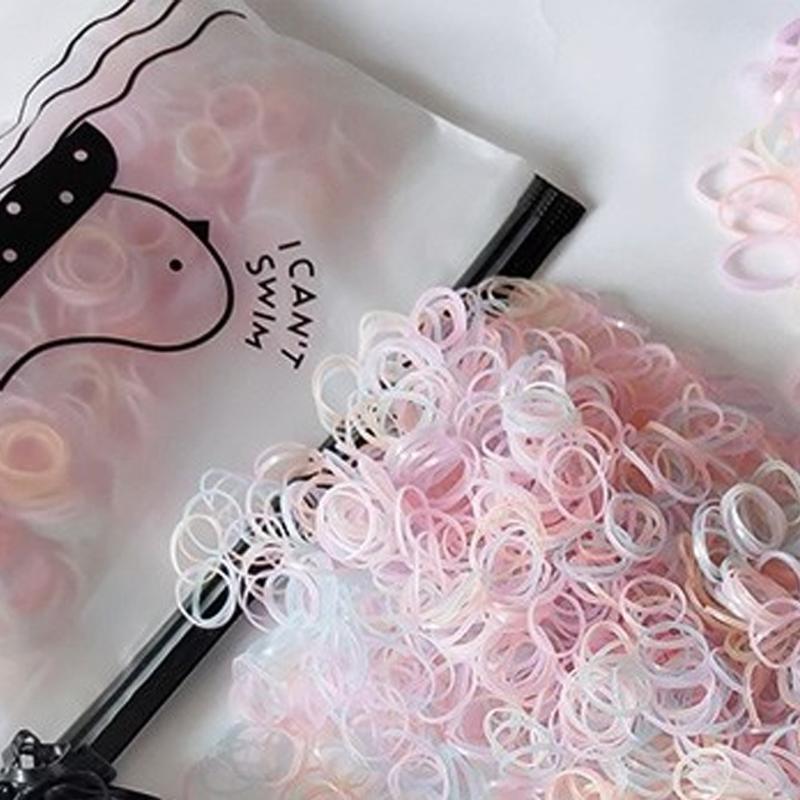 100pcs Colorful Girl Rubber Band Hair Scrunchies