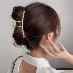 3pcs Alloy Hair Claw Wavy Hair Clip Nonslip Ponytail Holder Women Girls