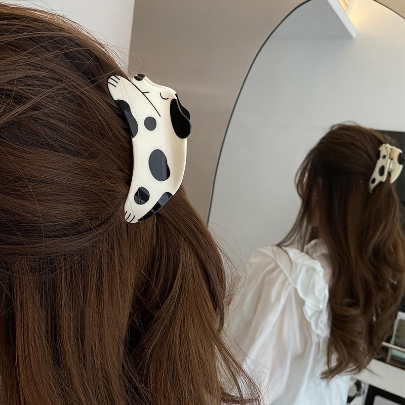 Cartoon Spotted Dog Hair Claw Banana Clip Hairgrip