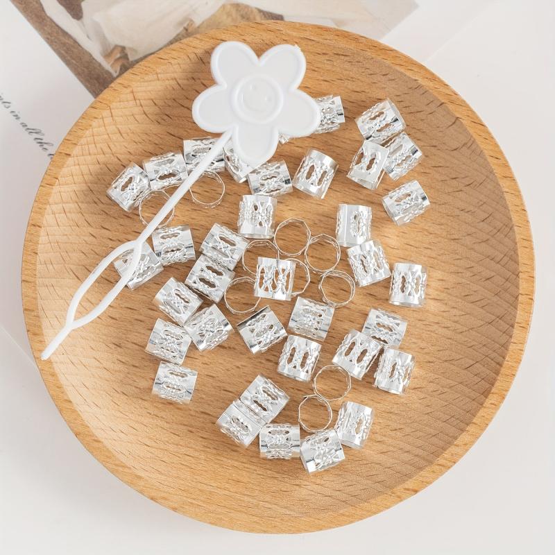 100pcs Metal Hair Cuff Rings for Dreadlock Braids Hair Jewelry