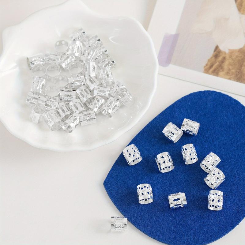 100pcs Metal Hair Cuff Rings for Dreadlock Braids Hair Jewelry