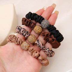 Rhinestone Hair Tie 1 Pack - Fabric