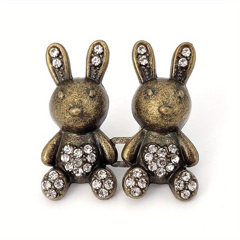 Metal Rabbit Waist Buckle for Jeans Button DIY Clothing Accessory