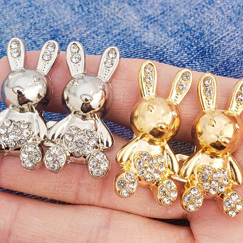 Metal Rabbit Waist Buckle for Jeans Button DIY Clothing Accessory
