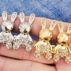 Metal Rabbit Waist Buckle for Jeans Button DIY Clothing Accessory
