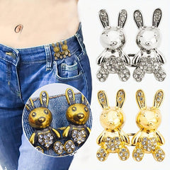Metal Rabbit Waist Buckle for Jeans Button DIY Clothing Accessory