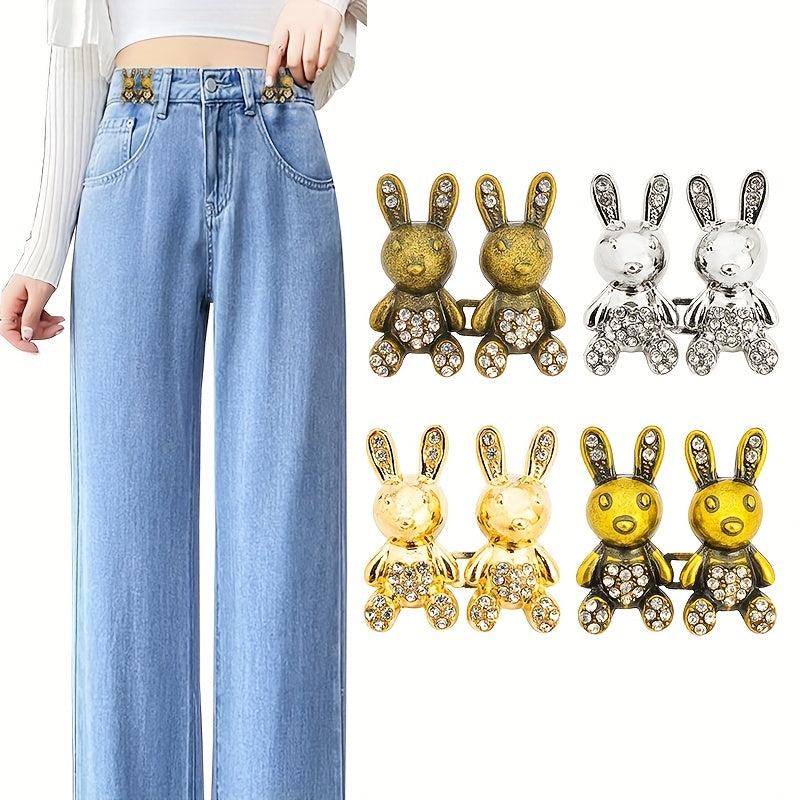 Metal Rabbit Waist Buckle for Jeans Button DIY Clothing Accessory