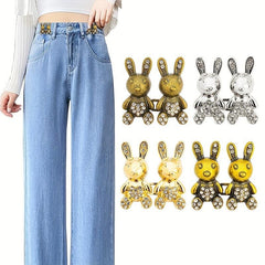 Metal Rabbit Waist Buckle for Jeans Button DIY Clothing Accessory