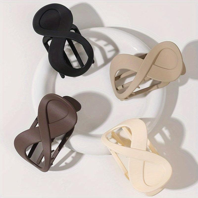 4pcs Solid Matte Banana Hair Claw Non Slip Hair Accessory