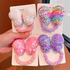 Colorful Butterfly Hair Tie Sparkle Hair Rope for Girls