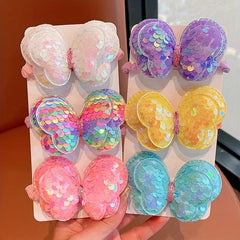 Colorful Butterfly Hair Tie Sparkle Hair Rope for Girls