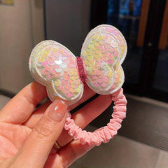 Colorful Butterfly Hair Tie Sparkle Hair Rope for Girls