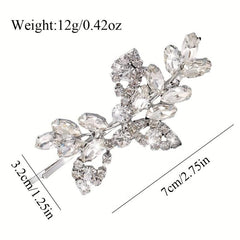 Crystal Hair Pins Rhinestone Hair Barrettes Wedding Rhinestone Leaf Hairpin