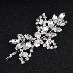 Crystal Hair Pins Rhinestone Hair Barrettes Wedding Rhinestone Leaf Hairpin