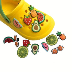 Cartoon PVC Fruit Pattern Shoe Charm Clogs Buckle Sandals Decoration