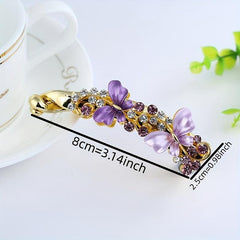 Colorful Butterfly Hair Clip Rhinestone Ponytail Holder