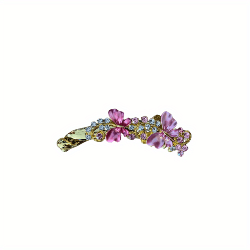 Colorful Butterfly Hair Clip Rhinestone Ponytail Holder