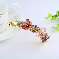 Colorful Butterfly Hair Clip Rhinestone Ponytail Holder