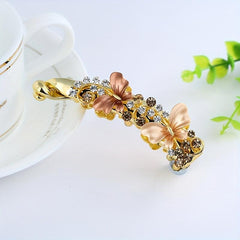 Colorful Butterfly Hair Clip Rhinestone Ponytail Holder