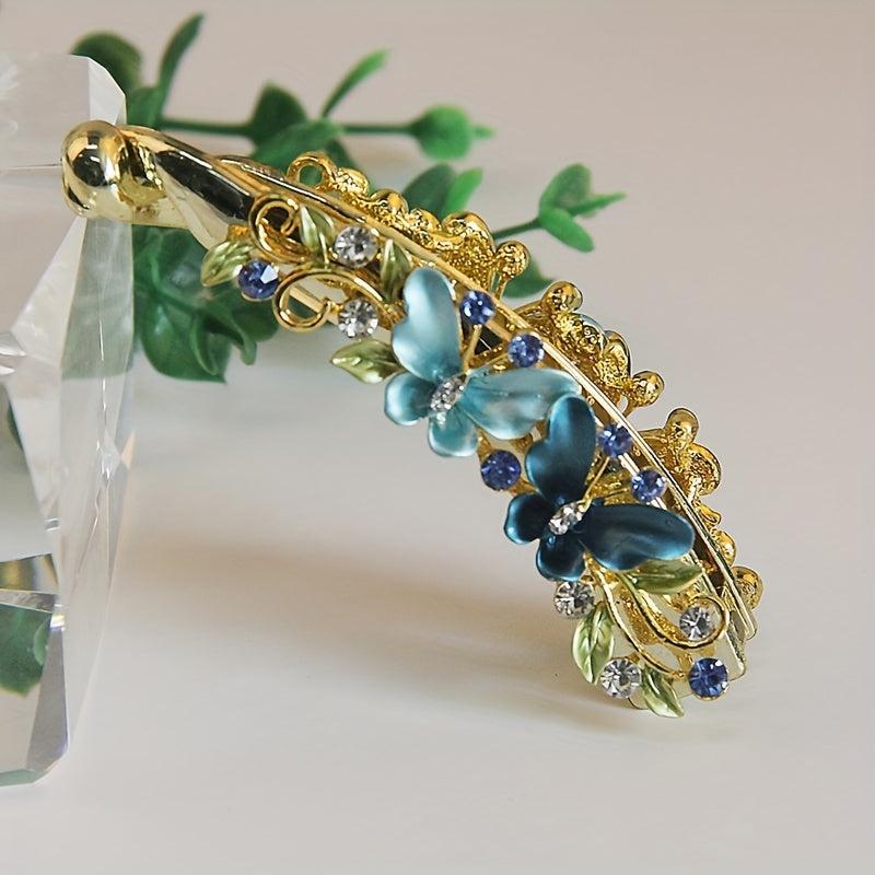 Colorful Butterfly Hair Clip Rhinestone Ponytail Holder