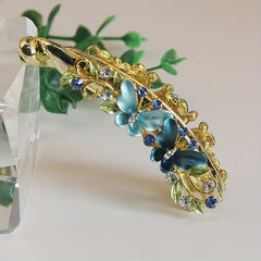 Colorful Butterfly Hair Clip Rhinestone Ponytail Holder