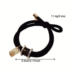 2PCS Vintage Elastic Rope Hair Tie Wristband Hair Rope Dual purpose Hair Accesso